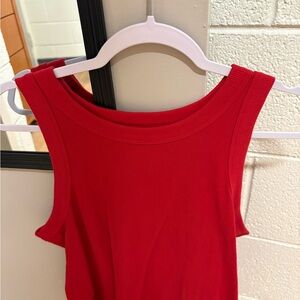 Old Navy Red Ribbed Tank Top